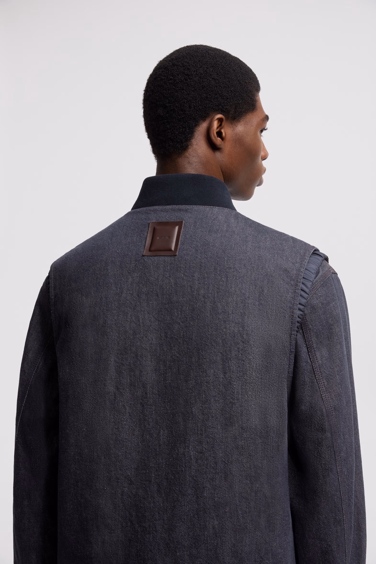 Ranche Denim Down Vest Men Denim Blue Moncler 6